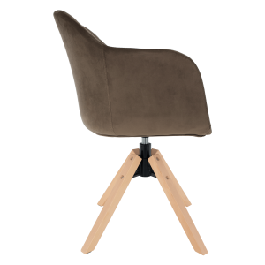 Otočné křeslo DAMLA - šedohnědá taupe / buk  Místnosti MH300150W