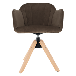Otočné křeslo DAMLA - šedohnědá taupe / buk  Místnosti MH300150W