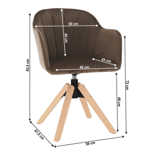 Otočné křeslo DAMLA - šedohnědá taupe / buk  Místnosti MH300150W