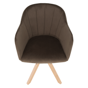Otočné křeslo DAMLA - šedohnědá taupe / buk  Místnosti MH300150W