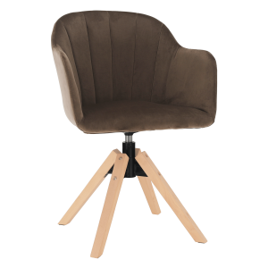 Otočné křeslo DAMLA - šedohnědá taupe / buk  Místnosti MH300150W