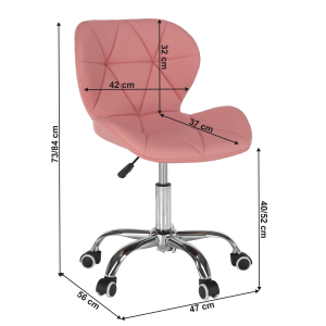 Kancelářské křeslo ANGUS - růžová/chrom  Místnosti MH299512W