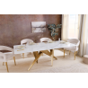 Jídelní stůl ART MARBLE 200 cm - keramická deska z bílého mramor/ zlatá/šampaňské  Místnosti 46202