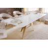Jídelní stůl ART MARBLE 200 cm - keramická deska z bílého mramor/ zlatá/šampaňské  Místnosti 46202