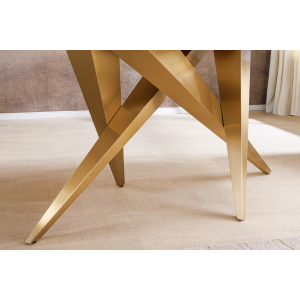 Konzolový stůl ART MARBLE 140 cm - keramická deska z bílého mramor/ zlatá/šampaňské  Místnosti 46203