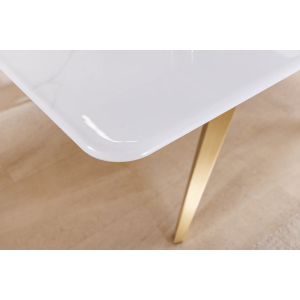 Konzolový stůl ART MARBLE 140 cm - keramická deska z bílého mramor/ zlatá/šampaňské  Místnosti 46203