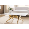 Konferenční stůl ART MARBLE 130 cm - keramická deska z bílého mramor/ zlatá/šampaňské  Místnosti 46204