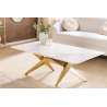 Konferenční stůl ART MARBLE 130 cm - keramická deska z bílého mramor/ zlatá/šampaňské  Místnosti 46204