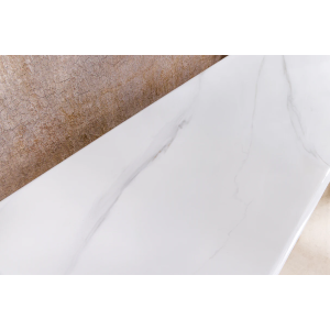 Konzolový stůl ART MARBLE 140 cm - keramická deska z bílého mramor/ zlatá/šampaňské  Místnosti 46203