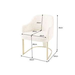 Set 2 židlí VAGOON - béžová látka/zlatá  Místnosti 46201