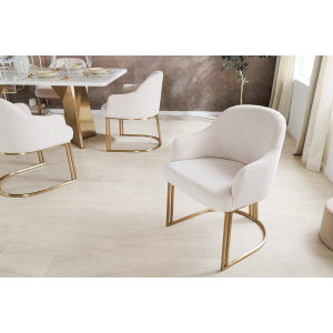 Set 2 židlí VAGOON - béžová látka/zlatá  Místnosti 46201