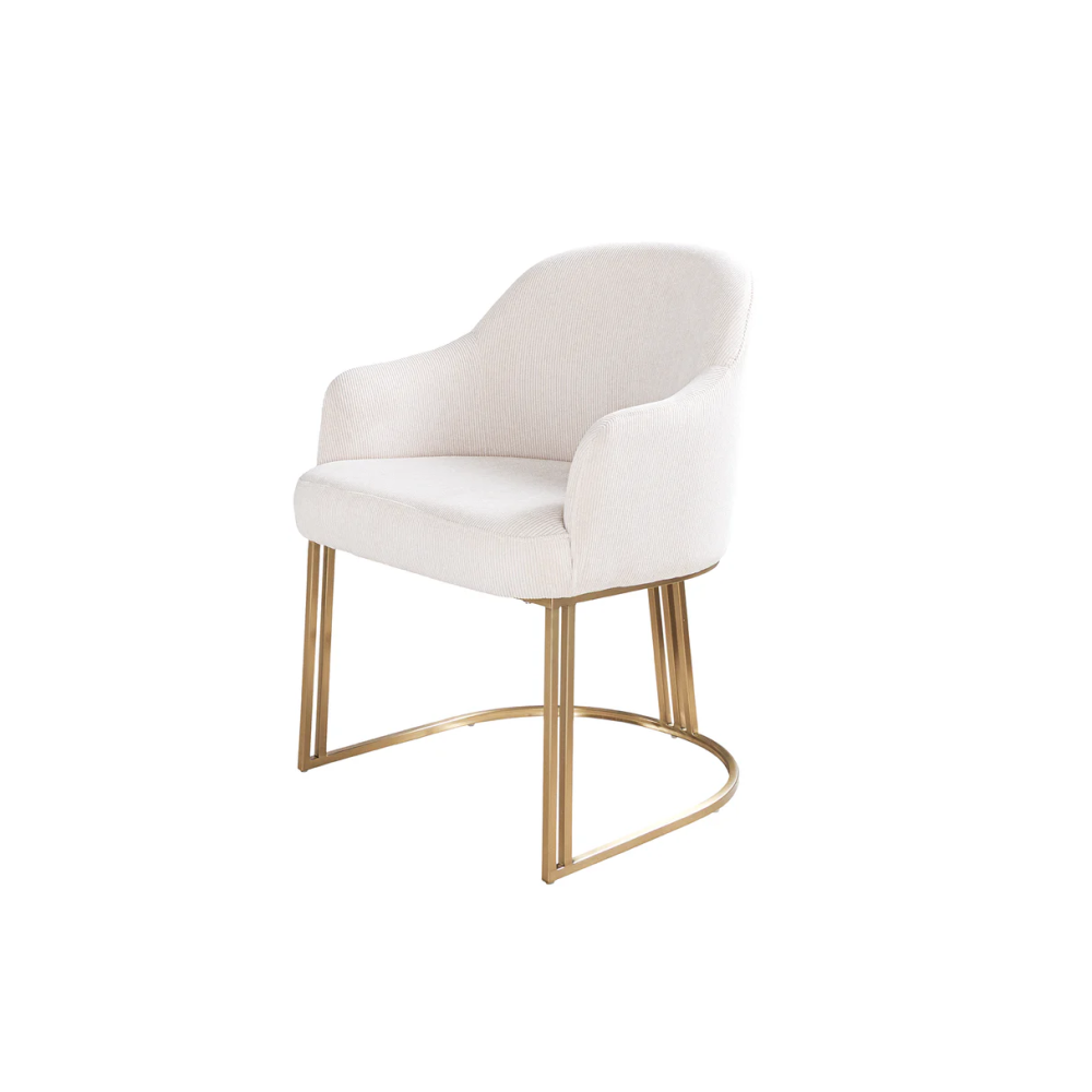 Set 2 židlí VAGOON - béžová látka/zlatá  Místnosti 46201