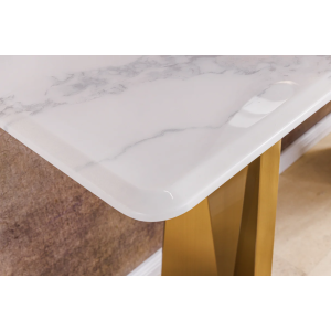 Konzolový stolek VAGOON 140 cm -zlatá/bílý mramor  Místnosti 45936