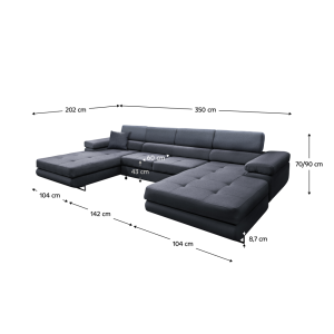 Univerzální sedací souprava AMARO, šedá  Místnosti MH362842W