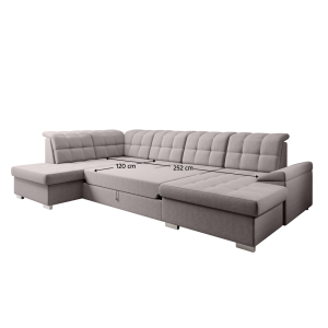 Rozkládací sedací souprava OREA, šedobéžová - levá  Místnosti MH362548W