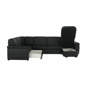 Sedací souprava BITTERA, ekokůže černá, levá  Místnosti MH108350W