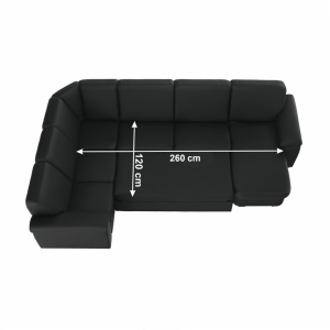 Sedací souprava BITTERA, ekokůže černá, levá  Místnosti MH108350W