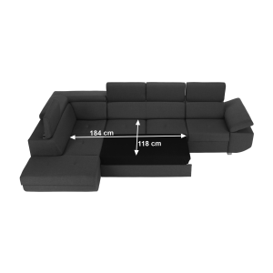 Sedací souprava STARK - tmavě šedá, levá  Místnosti MH303409W