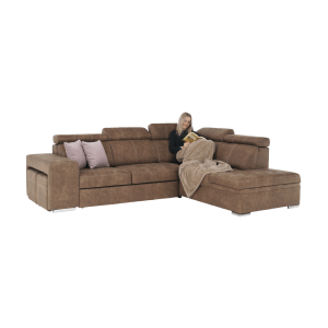 Sedací souprava LEILA - látka hnědá, levá  Místnosti MH210945W