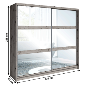 Ložnicová sestava TOGAN (skříň / postel / 2ks noční stolek), dub  Místnosti MH303836W