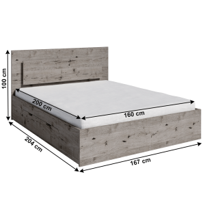 Ložnicová sestava TOGAN (skříň / postel / 2ks noční stolek), dub  Místnosti MH303836W