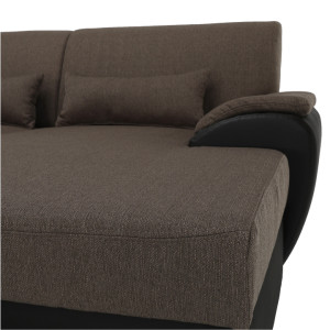 Sedací souprava EMMI - látka hnědá / ekokůže hnědá, pravá  Místnosti MH86931W