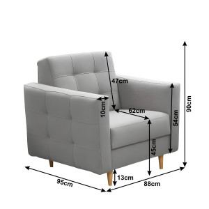 Celočalouněná sestava 3+1+1 AMELI - látka šedá  Místnosti MH213651W