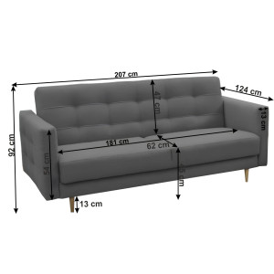 Celočalouněná sestava 3+1+1 AMELI - látka tmavě šedá  Místnosti MH263346W