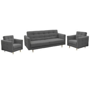 Celočalouněná sestava 3+1+1 AMELI - látka tmavě šedá  Místnosti MH263346W