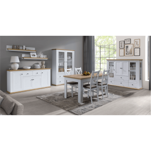 Vitrína LEO, bílá/dub  Místnosti MH264785W