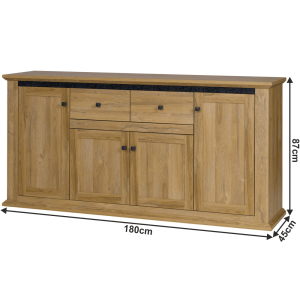 Komoda LEO, dub/černá  Místnosti MH264780W