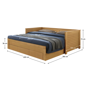 Rozkládací postel GORA, dub přírodní  Domů MH240360W