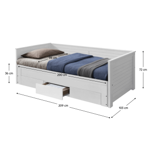 Rozkládací postel GORA, bílá  Domů MH252396W