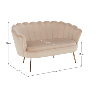 Lavice ve stylu Art-deco NOBELLA, béžová  Domů MH267589W