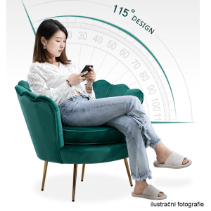 Křeslo NOBELLA - smaragdová Velvet látka/zlatá  Místnosti MH267584W