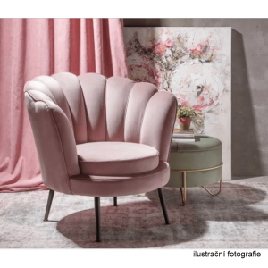 Křeslo ve stylu NOBELLA - růžová/zlatá  Místnosti MH267586W