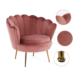 Křeslo ve stylu NOBELLA - růžová/zlatá  Místnosti MH267586W