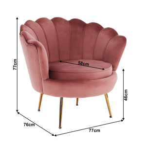 Křeslo ve stylu NOBELLA - růžová/zlatá  Místnosti MH267586W
