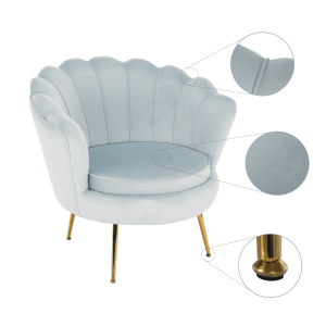 Křeslo NOBELLA - šedomodrá/zlatá  Místnosti MH279716W