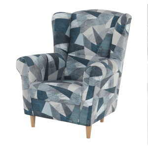 Křeslošák KARL - šedomodrý vzor  Místnosti MH211117W