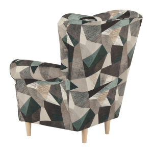Křeslo ušák KARL - hnědozelená vzor  Místnosti MH211116W