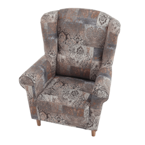 Křeslo ušák KARL, látka vintage hnědá  Místnosti MH187030W