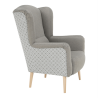 Designové křeslo ELEKA, látka, capuccino / vzor  Místnosti MH223658W