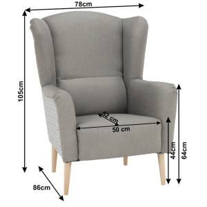 Designové křeslo ELEKA, látka, capuccino / vzor  Místnosti MH223658W