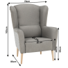 Designové křeslo ELEKA, látka, capuccino / vzor  Místnosti MH223658W