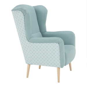 Designové křeslo ELEKA, látka mentolová/vzor  Místnosti MH223733W