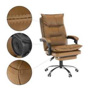 Kancelářské křeslo s podnoží DRAGO, ekokůže hnědá  Místnosti MH231382W