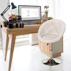 Otočné křeslo GULA, bílá/chrom  Místnosti MH255150W