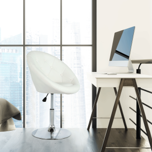 Otočné křeslo GULA, bílá/chrom  Místnosti MH255150W