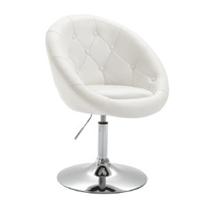 Otočné křeslo GULA, bílá/chrom  Místnosti MH255150W